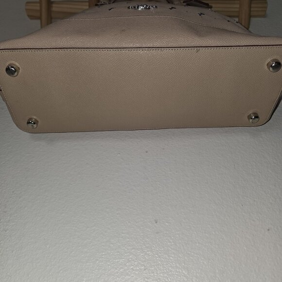 Coach Perforated Bow Crossgrain Leather Sierra Satchel 59344 SV/Beechwood - Picture 14 of 16